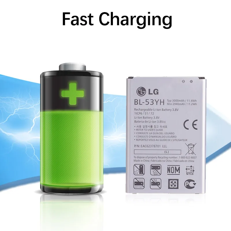 Аккумулятор для LG Optimus G3 D830 D850 D851 D855 LS990 VS985 F400 BL-53YH 3000mAh