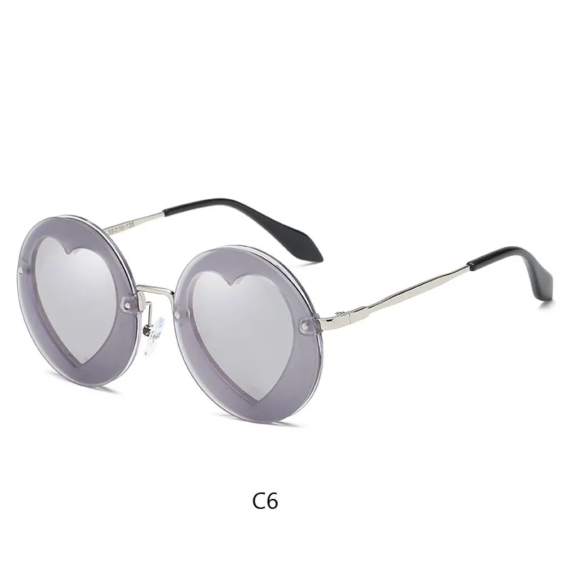 В форме сердца очки детские поляризационные круглые Брендовая дизайнерская обувь для детей, комплект одежды для маленьких мальчиков и девочек, солнцезащитные очки очки UV400 Oculos Gafas - Цвет линз: C6
