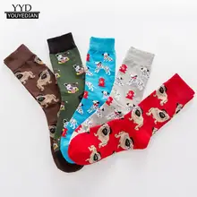 Мужские цветные осенние носки для собак, повседневные хлопковые носки, Harajuku милые носки до лодыжки, женские удобные мягкие meias