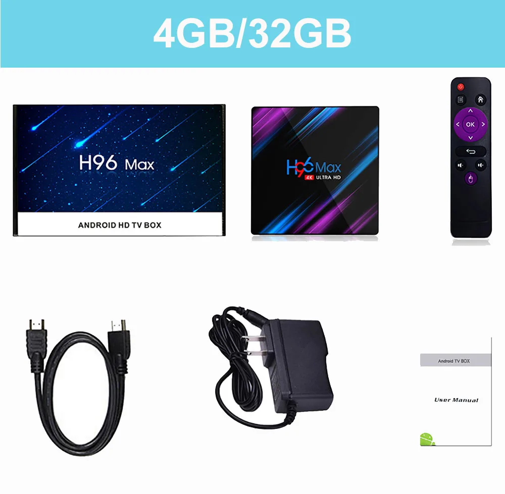 4GB 64GB Android 9,0 tv Box H96 Max Rockchip RK3318 4K Smart tv Box 2,4G/5G Wifi BT4.0 H96max медиаплеер Android телеприставка - Цвет: 4gb32gb