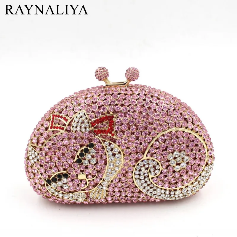 

Women's Clutch Evening Bags Amazing Sexy Cute Design Crystal Wedding Party Dinner Minaudiere With Metal Chain Smyzh-e0218