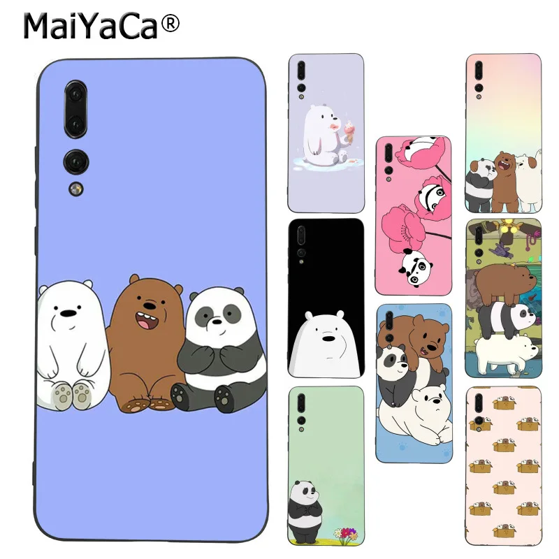 

MaiYaCa we bare bears lovely cartoon Phone Case cover for Huawei p20 mate9 mate10 lite P10 for honor view 9 case cover coque
