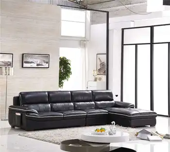 

Black color high quality leather sofa 0414-8829