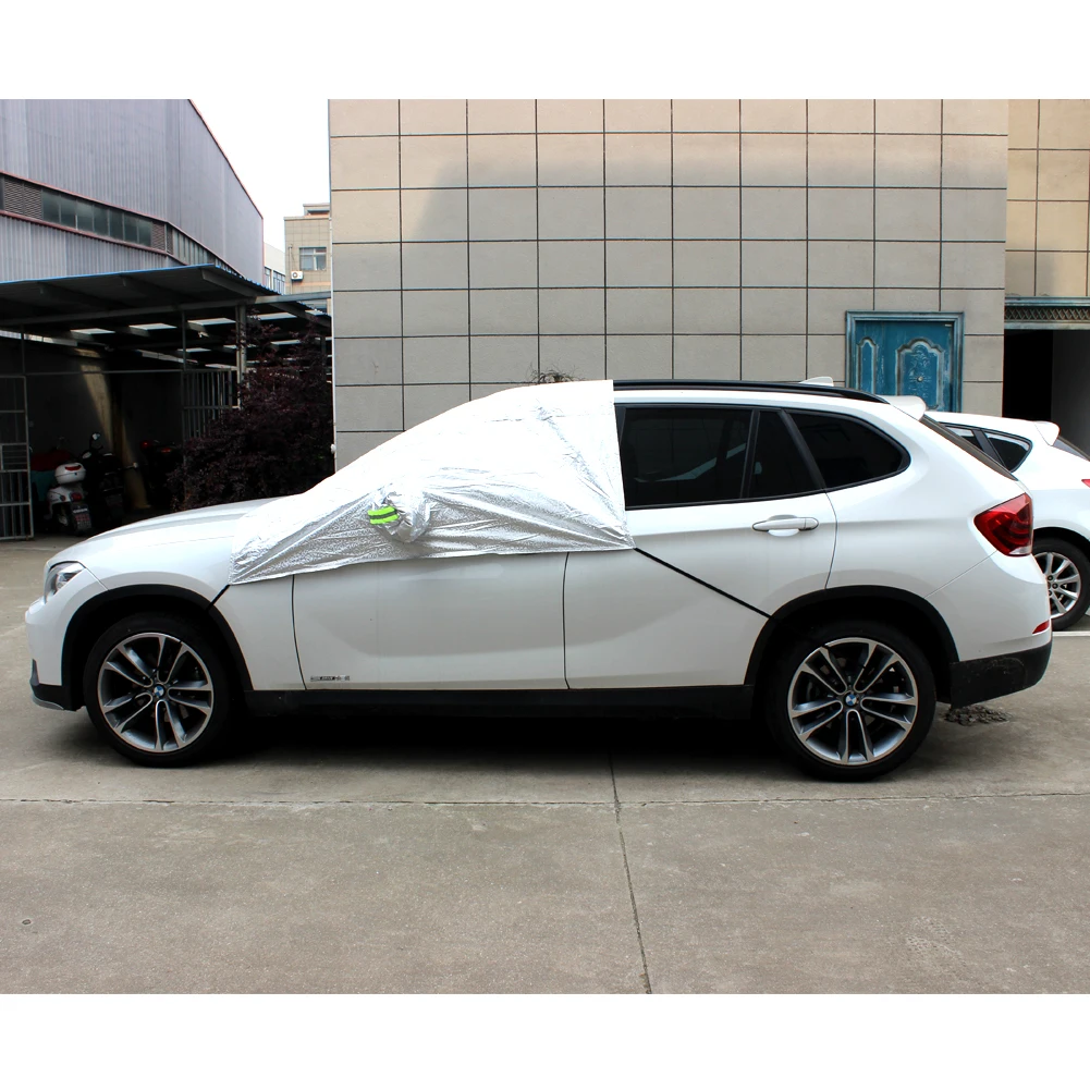 

Encell Car Accessories Car Cover Sun & UV Protection Half Auto Cover Rain Snow Ice Waterproof Protection Cover for Sedan & Suv