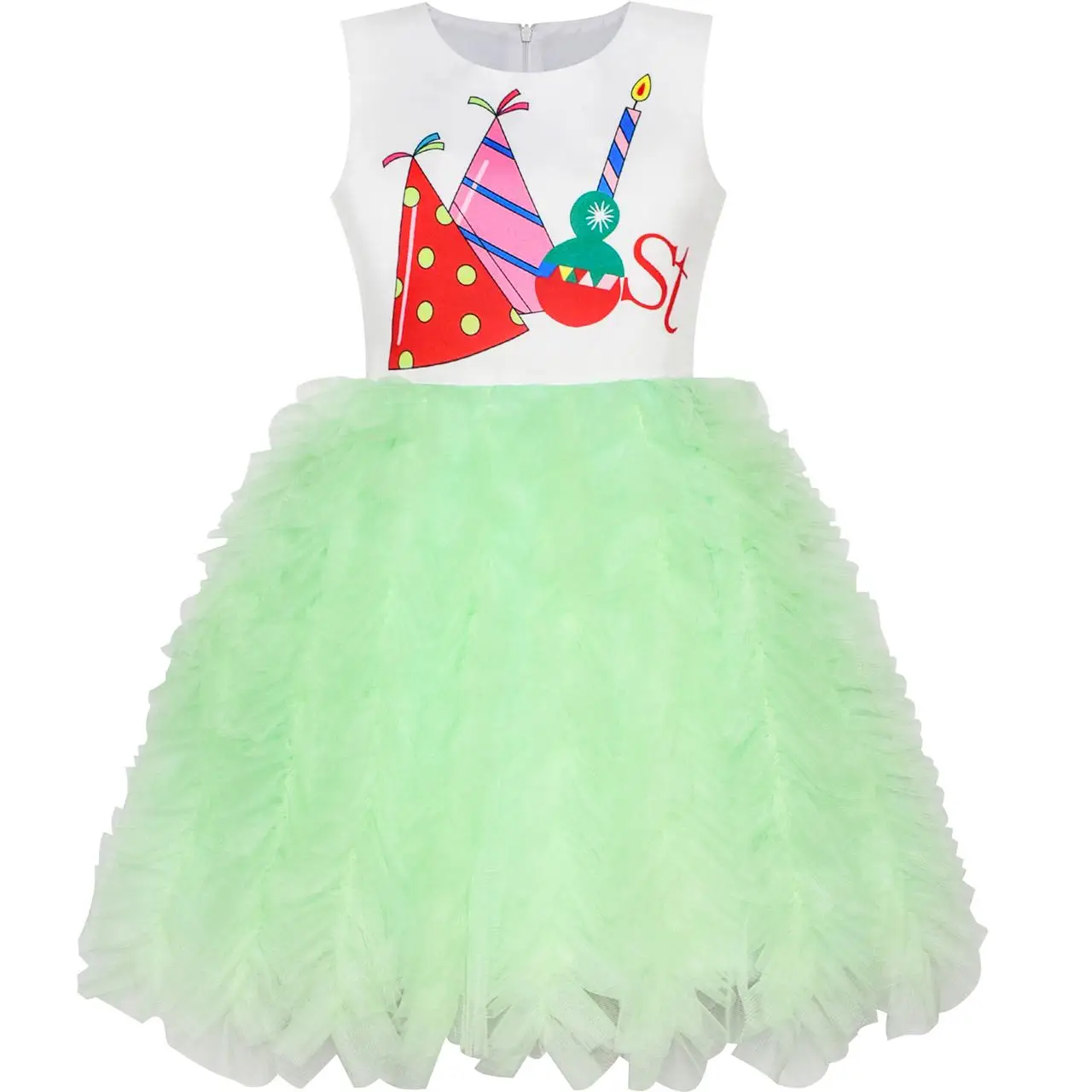 Girls Dress Happy Birthday Candle Party 1st Birthday Tutu Dress 2018
