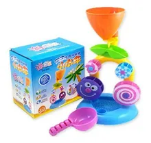candice guo colorful plastic small sandglass waterwheel baby water toy child beach toys take a shower