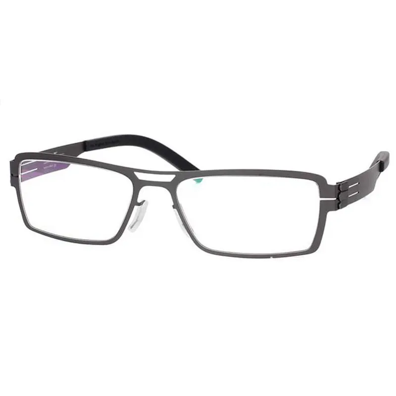 Новые оптические очки из титанового сплава, оправа для мужчин, сверхлегкие квадратные очки для близорукости по рецепту, очки без пайки, дизайнерские очки - Цвет оправы: Серый