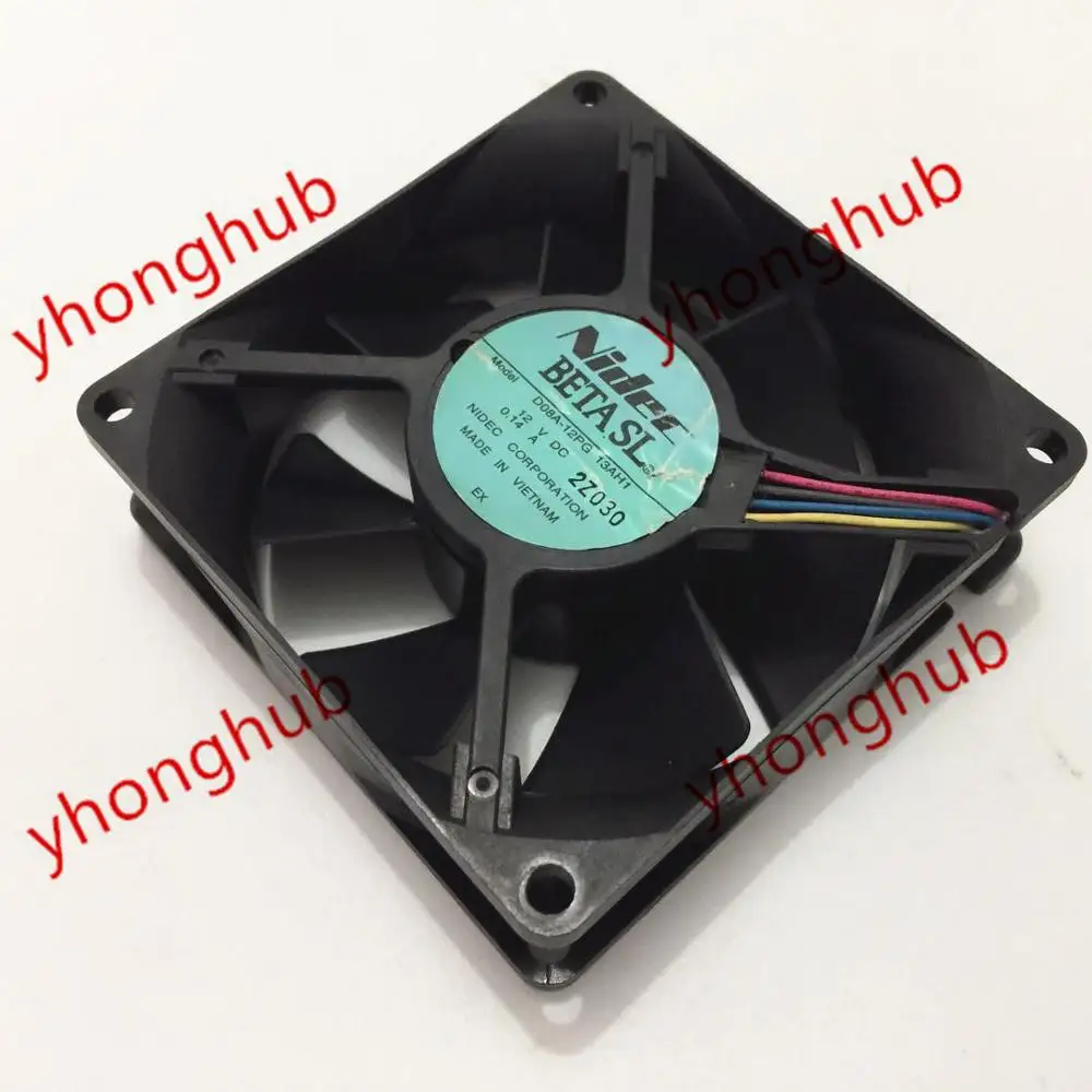 

Nidec D08A-12PG 13AH1 DC 12V 0.14A 80x80x25mm Server Cooler Fan