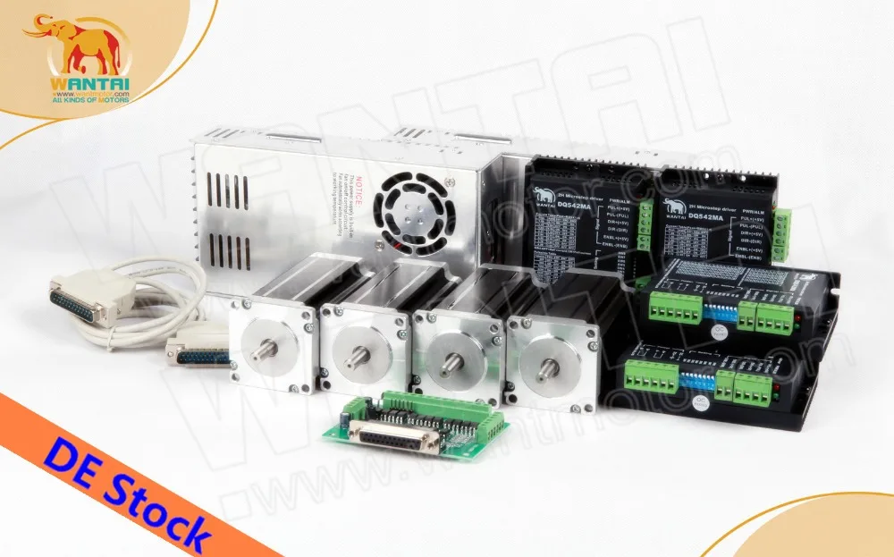 CNC Wantai 4 Axis Nema23 Stepper Motor WT57STH115-4204A 425oz 4.2A+Driver DQ542MA 4.2A Laser Engraver Machine | Обустройство дома