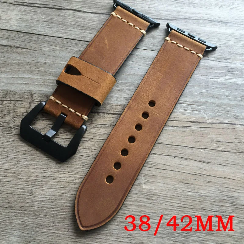 Серый коричневый кожаный браслет для Apple Watch ремешок 42 мм 38 44 40 серия 4 3 2 iWatch|leather