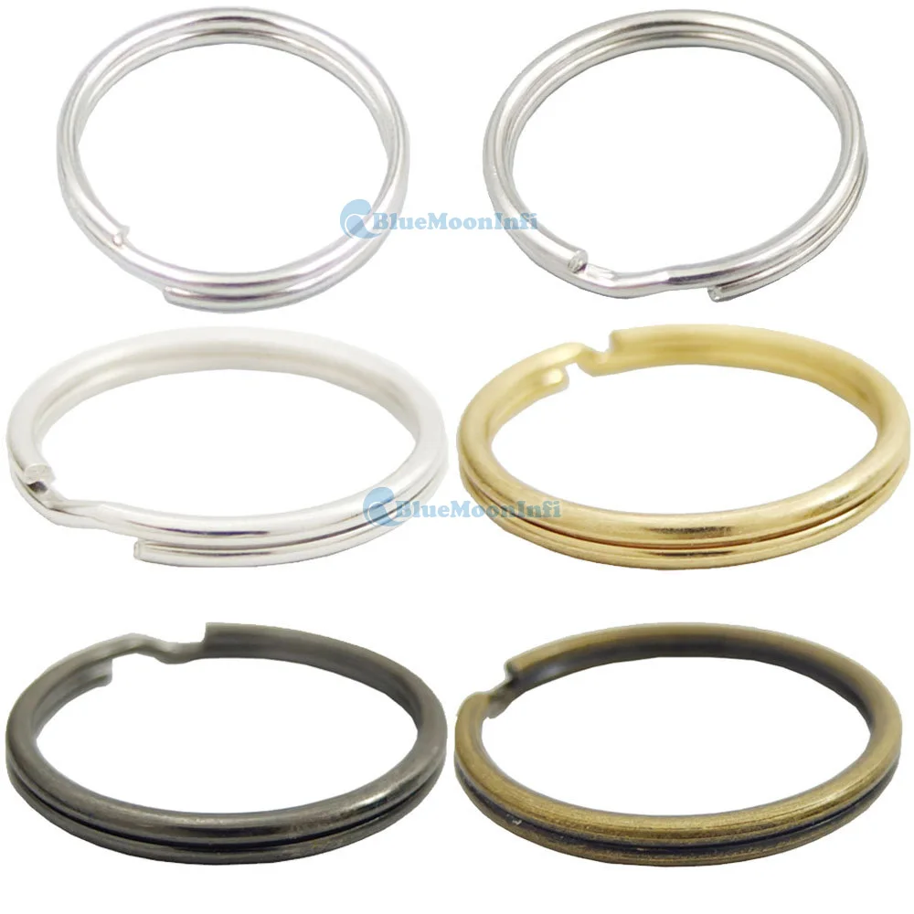 

20/50/100 Pcs keyring Keychain split ring 4 Swivel Clip key 13mm 1/2" 15mm 5/8" 20mm 3/4" 25mm 1" 35mm 1 3/8" 38mm 1 1/2"