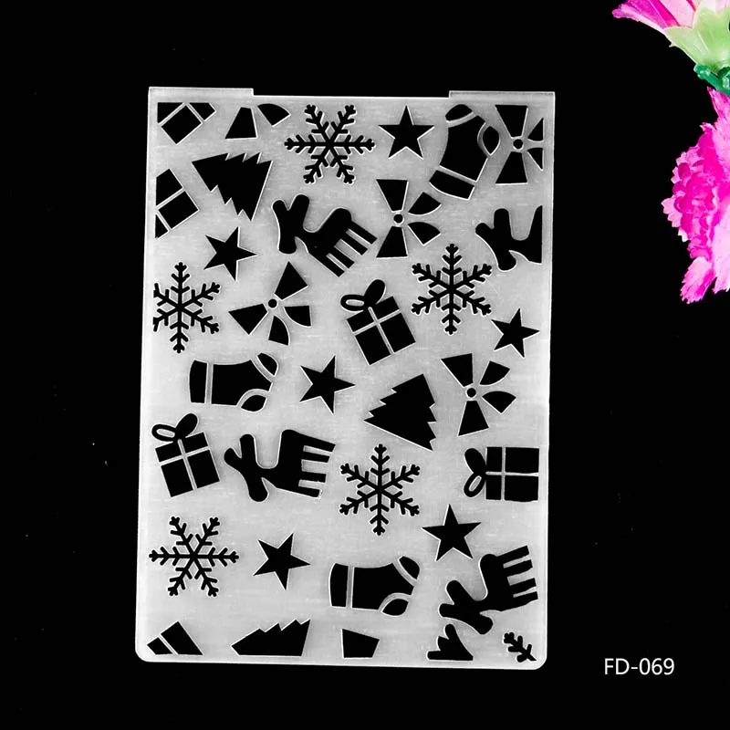Новое поступление Рождественская Снежинка Олень Скрапбукинг дизайн DIY бумажные Вырубные штампы Скрапбукинг пластиковая папка для тиснения - Цвет: FD-069
