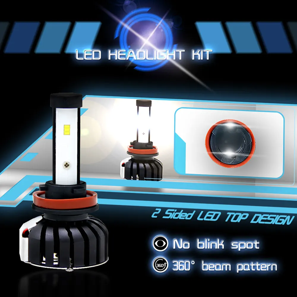 H8/H9/H11 2 шт светодиодный лампы передних фар освещения сборки безопасности автомобиля Универсальный светодиодный фонарь автомобильные аксессуары для укладки