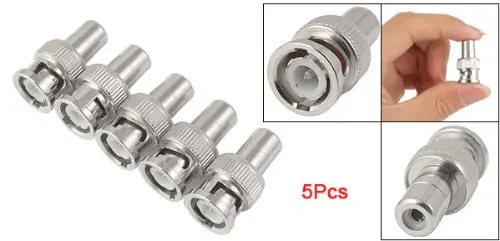 

2015 Hot 5 Pcs BNC Male Plug to RCA Female RF Coaxial Connector for CCTV Video