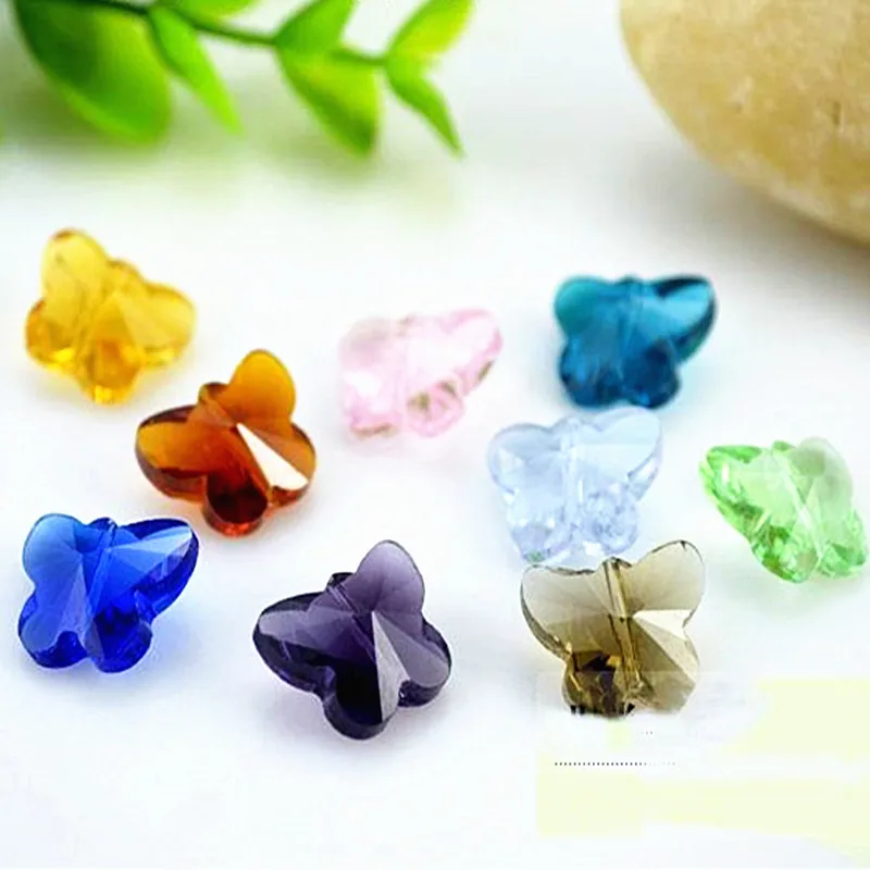 

Whole Price, 20pcs/lot, (8colors )Top Quality 14mm DIY Crystal Glass Betterfly Shape Beads For Bracelet Free shipping!