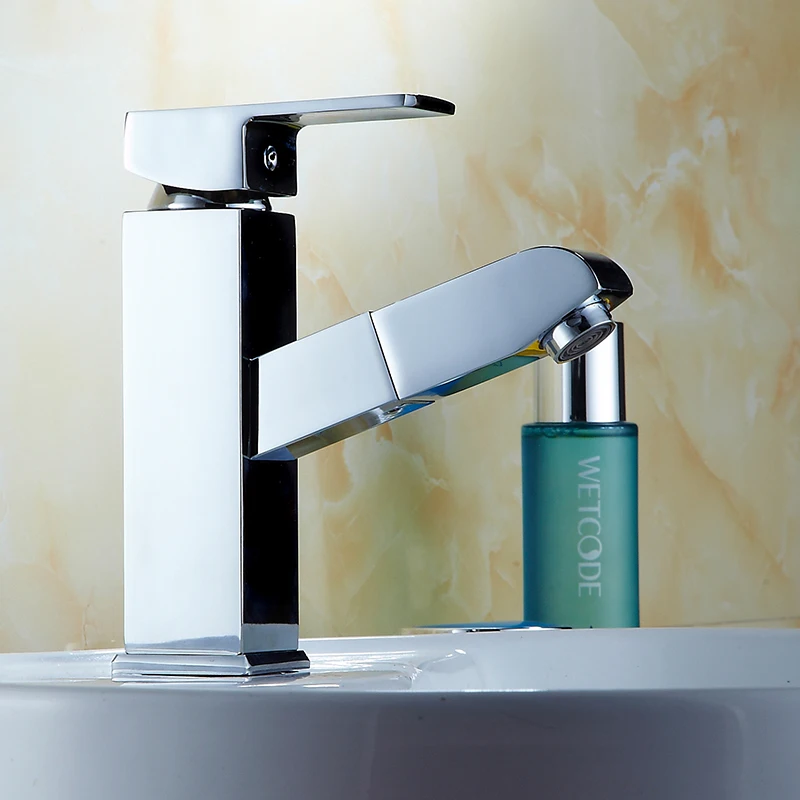 

brass Unleaded cold and hot pull suction basin faucet single-hole bathroom sink faucets pull out faucets