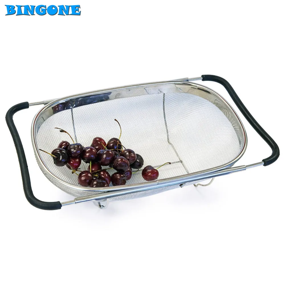 Pull Retractable Drain Basket Rack Stainless Steel Sink Dish Rack Vegetables Basket Kitchen Sink Accessories -TF Pull Retractable Drain Basket Rack Stainless Steel Sink Dish Rack Vegetables Basket Kitchen Sink Accessories -TF