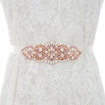 

Rhinestones Wedding Belt Rose Gold Crystal Wedding Sash Rhinestones Wedding Belt For Diamond Dress Dress S106RG
