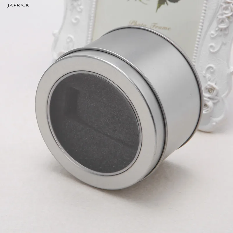 JAVRICK серебряные круглые металлические ювелирные изделия Наручные Часы Дисплей Коробка Для Хранения Чехол Органайзер с подушкой часы Подарочная коробка Органайзер держатель