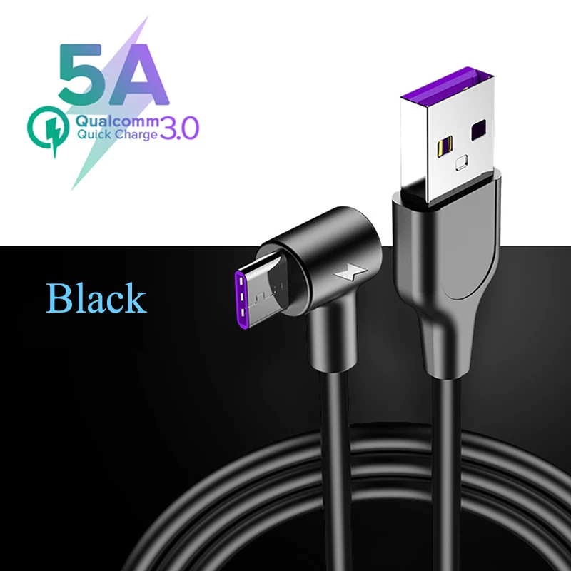 5A Supercharge Быстрый зарядный кабель USB Тип-C кабель для huawei P20 Коврики 20 P30 Pro samsung S10 S9 Кабель с разъемом usb-c супер Зарядное устройство Шнур - Тип штекера: Black