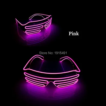 

Easter Day Decor 3V EL Wire Light Up Pink Windows Glasses Holiday Lighting Voice Activated for Concert Party Rave Costume Party