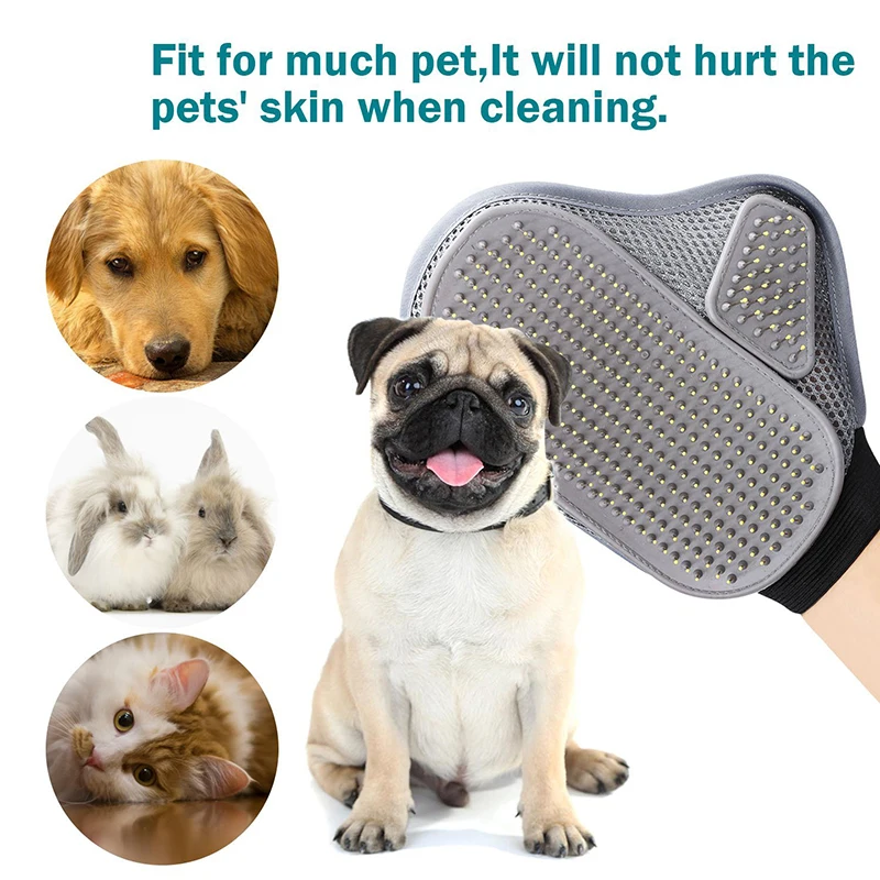 

1pcs Flexible Pet Brush Glove Cat Grooming Hair Removal Dog Massage Shower Rubber Mitt Puppy Washing Cleaning Needle Bath Comb