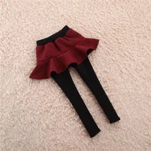 Girls plus thick velvet houndstooth plaid pants feet culottes autumn and winter 2016 Slim pants bottoming