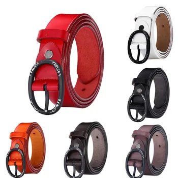 

Fashion Women Ladies Casual Leisure Wide Smooth Leather Classic Pin Buckle Belt Glossy Leather Jeans Wild Pattern Buckle Belt
