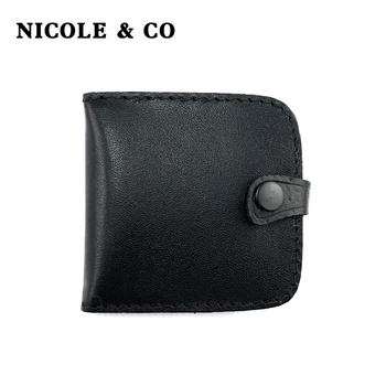 

NICOLE & CO Genuine Leather Coin Purse Womens Sheepskin Change Purse Metal Hasp Closure Card Holder Wallet Zipper Small Bag