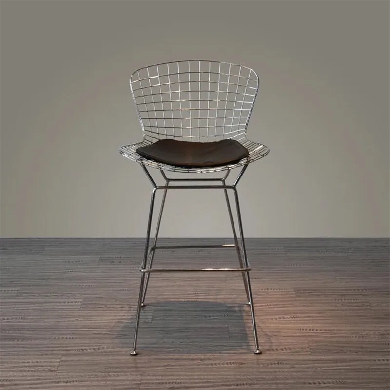 U-BEST Chrome bertoia bar stool diamand Metal 36 inch wire counter PU seat barstool