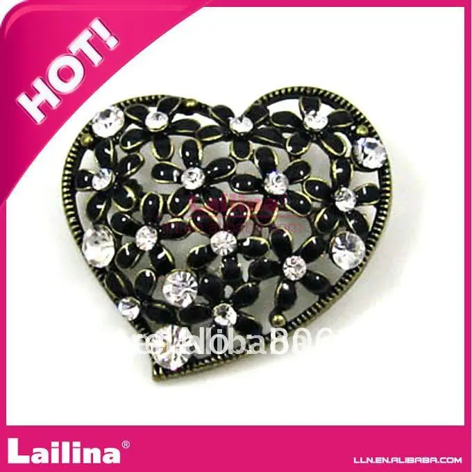 

fancy heart shape rhinestone brooches