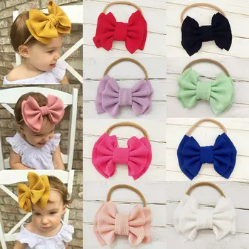 

Toddler Kids Baby Girls Big Bow Hairband Knot Elastic Headband Hair Accessories Black Blue White Red Yellow Accessories