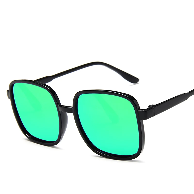 Длинные Хранитель солнцезащитные очки для детей, для девочек и мальчиков детские Квадратные Солнцезащитные очки Рамка ПК прозрачное защитное стекло UV400 модные очки для отдыха на открытом воздухе - Цвет линз: Green