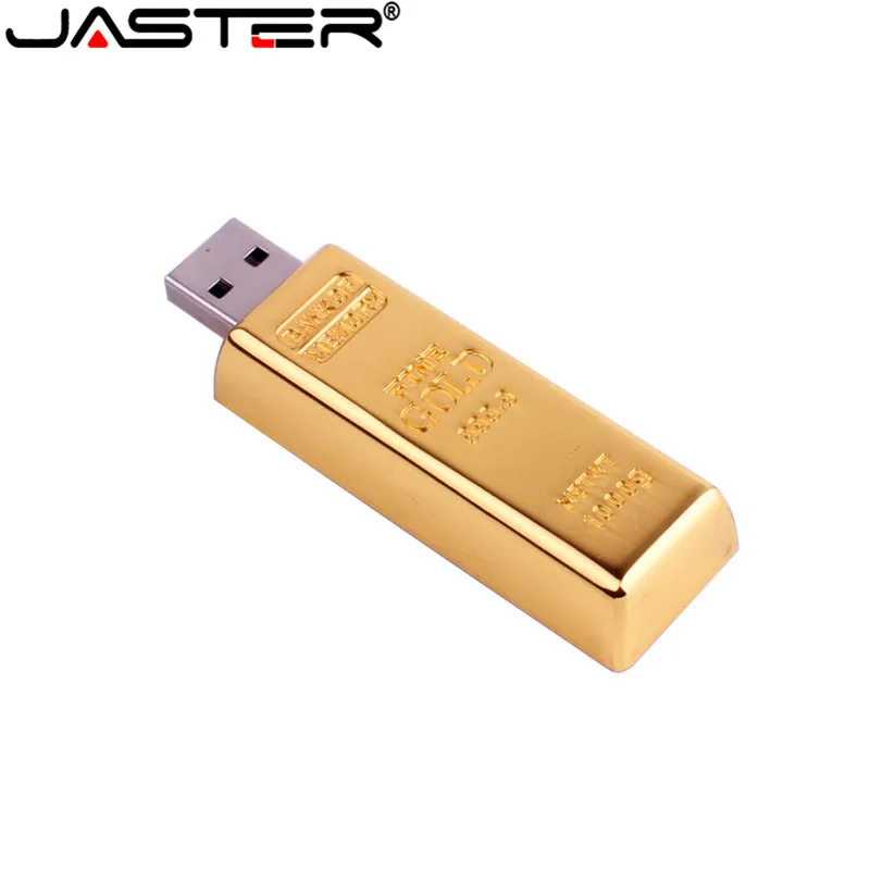 JASTER модный креативный металлический золотой стержень USB флеш-накопитель USB 2,0 4 ГБ 8 ГБ 16 ГБ 32 ГБ 64 Гб внешний накопитель карта памяти