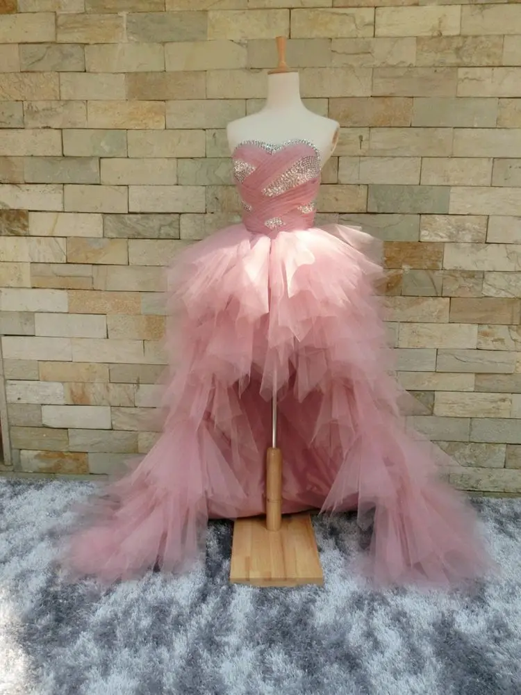 vintage prom dresses High-Low Sexy Evening Dress Short Front Low  Back Sweetheart Tulle Customer made  Prom Dresses Arabic Formal Evening Gown modest prom dresses