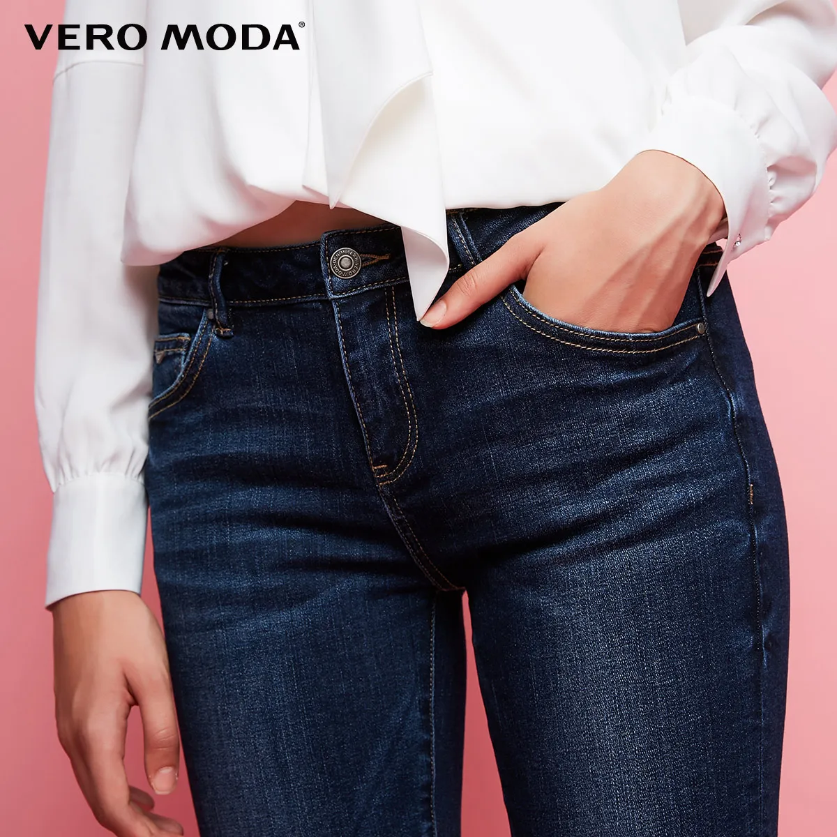 Vero Moda Brand New fasion hole cuffs slim washed ankle-length jeans women | 317349550 Vero Moda Brand New fasion hole cuffs slim washed ankle-length jeans women | 317349550