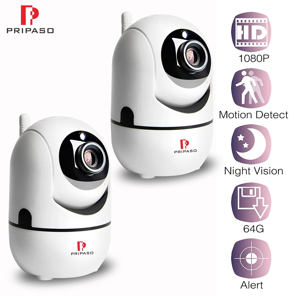 

1080P Wifi IP CameraAuto Tracking Home Security Camera Baby Monitor CCTV Surveillance Wifi Camera Two-way Audio (2 pack)