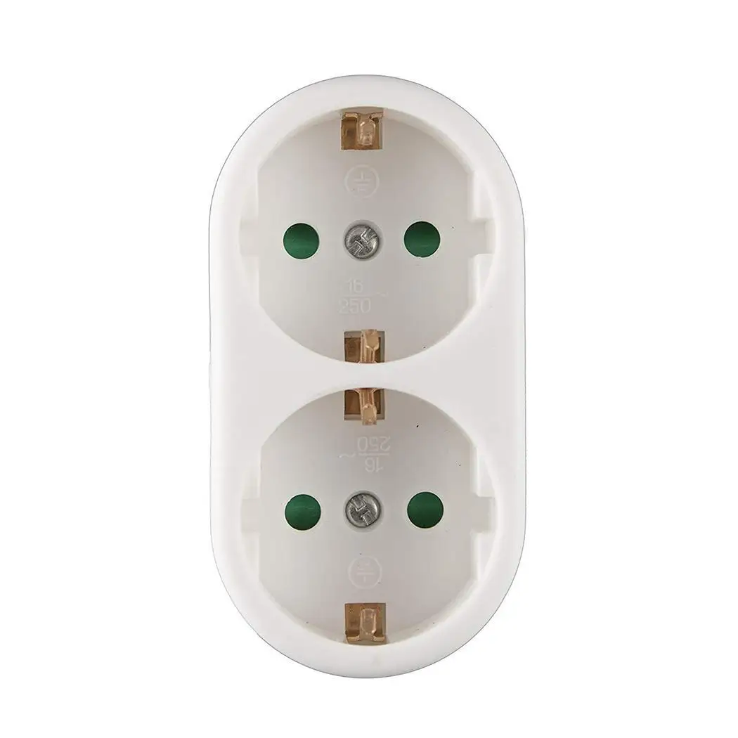 German Standard Power Conversion Plug Travel 3 Holes, 2 Holes Power 16A 250V Plug 3500W Converter Socket - Color: white 2 holes