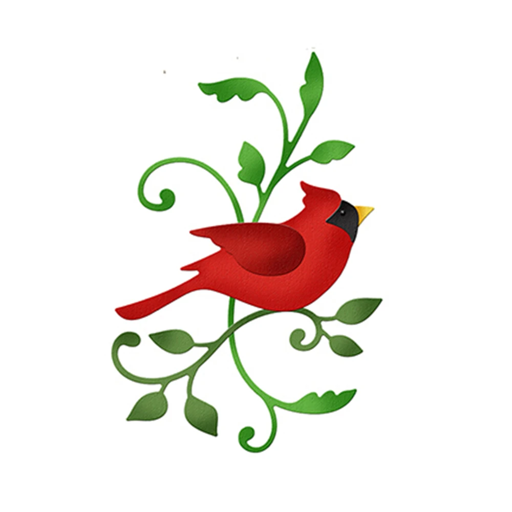 

Swovo Christmas Branch bird Metal Cutting Dies New 2018 Stencils For DIY Scrapbooking DIY Paper Cards Craft Making Craft Decor
