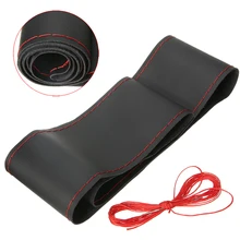 1 Roll PU Leather Steering Cover 38CM DIY Steering Wheel Covers Soft Leather with Needle and Thread Interior Kits