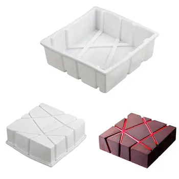 

Geometric slash 3D Silicone Cake Mold Diy Baking Pastry Tool Mousse Cake Mould Home Cooking Accessories