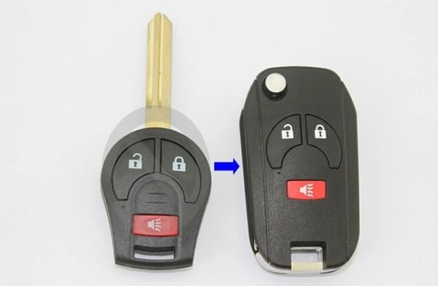 

Modified Flip Folding Remote Key Shell Case For Nissan Sunny March Tiida New Sylphy 3 Button Keyless Entry Fob Key Blank Cover