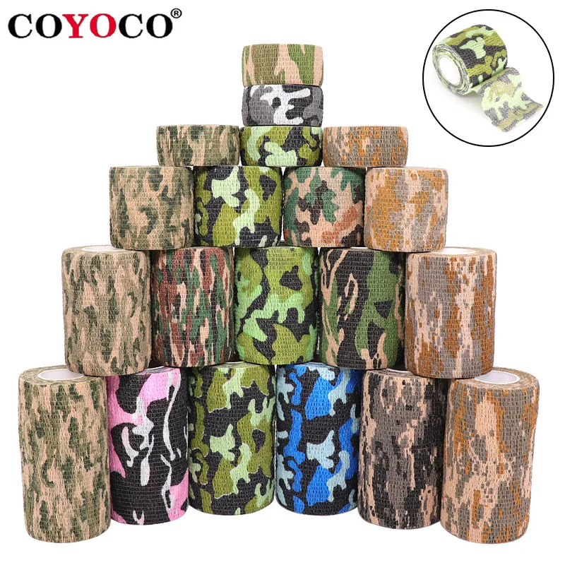 

4.5m Camouflage Self Adhesive Bandage Knee Support Ankle Finger Arm Pads Hunting Disguise Elastic Wrap Athletic Sports Protector