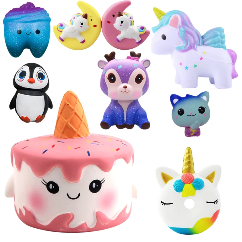 

Hot Unicorn Wholesale Squishies Slow Rising Jumbo Kid Toys Animal Squishy Slow Rising Phone Straps Sweet Scented Bread Cake Toy