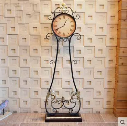 Big Size Retro Floor Clock Vintage Metal Floor Clocks Living Room Large Antique Color Iron Round Clock For Bed Room decoration Big Size Retro Floor Clock Vintage Metal Floor Clocks Living Room Large Antique Color Iron Round Clock For Bed Room decoration