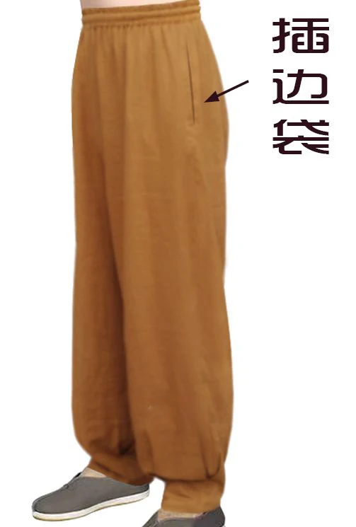 Унисекс Лето и весна хлопок и лен форма для боевых искусств Штаны буддийские монахи Штаны кунг-фу боевых спортивные брюки для занятий боевыми искусствами zen брюки
