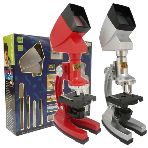 

1200x Plastic Toy Biological Microscope for Children Birthday Gift with Led Light and Projector