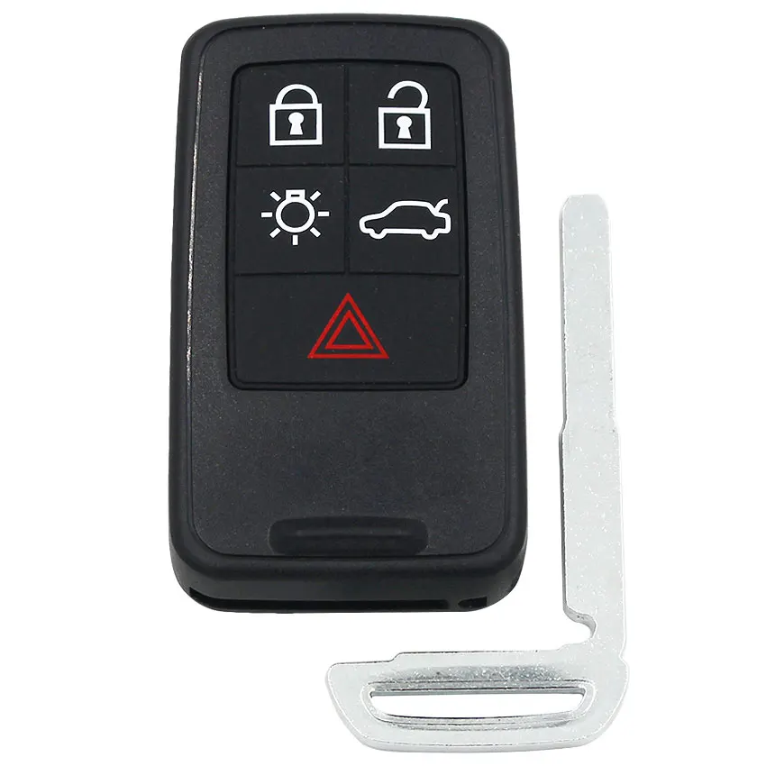 Kaufen Neue Ersatz 5 Taste Remote Key Smart Auto Schlüssel Fob 434Mhz ID46 Chip für Volvo XC60 S60 S60L V40 v60 S80 XC70 KYDZ Uncut Klinge