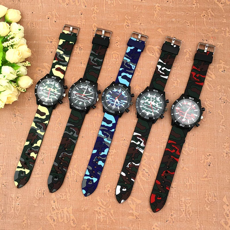 FHD Камуфляж силиконовые Мужской часы Европа и Америка военная мода открытый