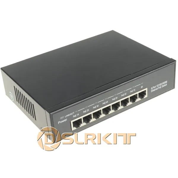 DSLRKIT все гигабитные 12 в 96 Вт 8 портов 7 PoE инжектор мощность по Ethernet коммутатор 4,5 +/7,8-